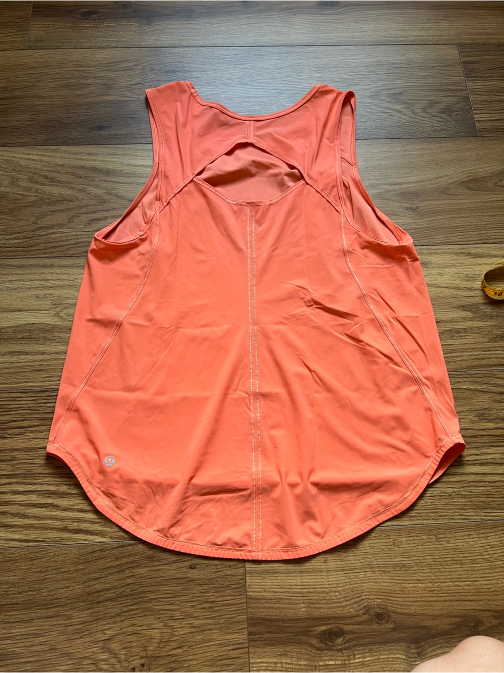 Lululemon Coral Orange Sculpt Running Tank Mesh Cutout Tunic Size 8